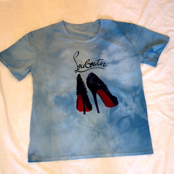 Last One Novelty Tie Dye T-shirt Size M Short sleeve Blue Crew Neck NWT - Picture 2 of 4